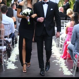 Black one shoulder dress. Worn once for wedding